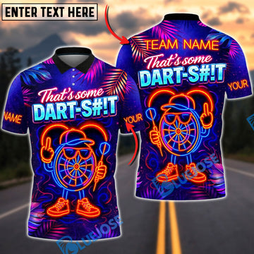 BlueJose Darts Neon Bull’s-Eye Dart-Shit Attitude Personalized Name Shirt