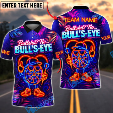BlueJose Darts Neon Tropical Bullseye Bullshit Personalized Name Shirt