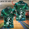 BlueJose Bowling And Pins Cute Unicorn Galaxy Fantasy Customized Name, Team Name 3D Shirt (4 Colors)