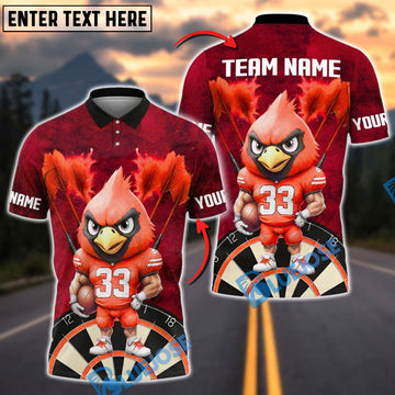 BlueJose Darts Cardinal Warrior Customized Name, Team Name 3D Shirt (4 Colors)