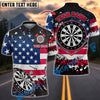 BlueJose Darts American Flag Grunge Paint Splash Patriotic Personalized Name, Team Name Shirt