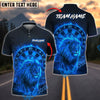 BlueJose Darts Flaming Lion Customized Name, Team Name 3D Shirt (4 Colors)