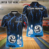 BlueJose Bowling Flaming Angry Ball Customized Name, Team Name 3D Shirt (4 Colors)