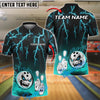 BlueJose Bowling Flaming Angry Ball Customized Name, Team Name 3D Shirt (4 Colors)