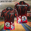 BlueJose Bowling Flaming Angry Ball Customized Name, Team Name Women Shirt (4 Colors)