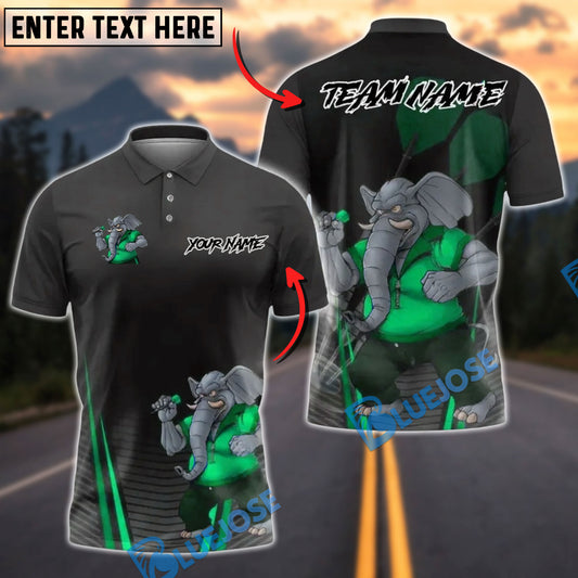 BlueJose Darts Mighty Elephant Customized Name, Team Name 3D Shirt (4 Colors)