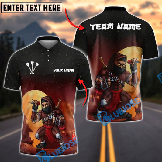 BlueJose Darts Shadow Ninja Customized Name, Team Name 3D Shirt (4 Colors)