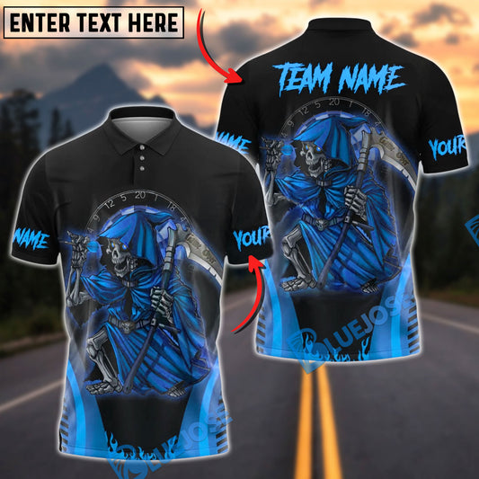 BlueJose Darts Skull Reaper Customized Name, Team Name 3D Shirt (4 Colors)