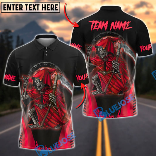 BlueJose Darts Skull Reaper Customized Name, Team Name 3D Shirt (4 Colors)