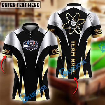 BlueJose Billiards Ball 8 Atomic Personalized Name Shirt (4 Colors)