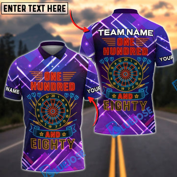 BlueJose Darts One Hundred and Eighty Personalized Name, Team Name Shirt