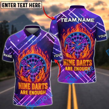 BlueJose Darts Nine Darts Are Enough  Personalized Name, Team Name Shirt