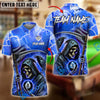 BlueJose Billiards 8-Ball Pool Thunder Skull Reaper Personalized Name Shirt (4 Colors)