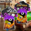 BlueJose Billiards Yin And Yang Ball 89 Double Flame Personalized Name Shirt (4 Colors)