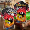 BlueJose Billiards Yin And Yang Ball 89 Double Flame Personalized Name Shirt (4 Colors)