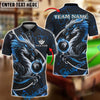 BlueJose Billiards 8-Ball Dragon Fiery Crack Pattern Personalized Name Shirt (4 Colors)