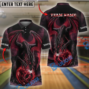 BlueJose Bowling And Pins Dragon Multicolor Options Personalized Name, Team Name 3D Shirt (4 Colors)
