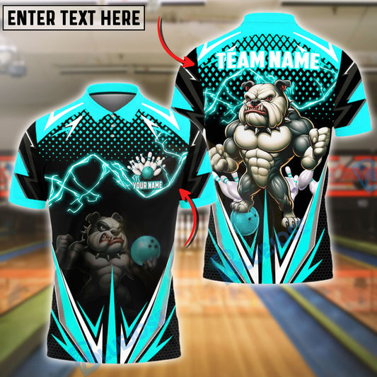 BlueJose Bowling Lightning Bulldog Customized Name, Team Name 3D Shirt (4 Colors)