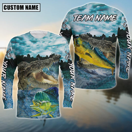 Bluejose Mahi-Mahi Fishing Predator'S Grip Angler Custom Name & Team Name 3D Shirts