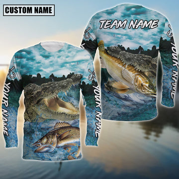 Bluejose Walleye Fishing Predator'S Grip Angler Custom Name & Team Name 3D Shirts