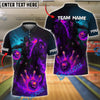BlueJose Bowling And Pins Fiery Cowboy Skeleton Ghost Rider Style Customized Name 3D Shirt (4 Colors)