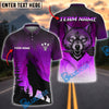 BlueJose Darts Archer Wolf Blue Forest Theme Multicolor Options Personalized Name Shirt (4 Colors)
