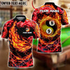 BlueJose Billiards 8 & 9 Ball Yin Yang Fire & Ice Double Firestorm Personalized Name Shirt (4 Colors)