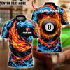 BlueJose Billiards 8 Ball Double Firestorm Personalized Name Shirt (4 Colors)