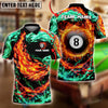 BlueJose Billiards 8 Ball Double Firestorm Personalized Name Shirt (4 Colors)