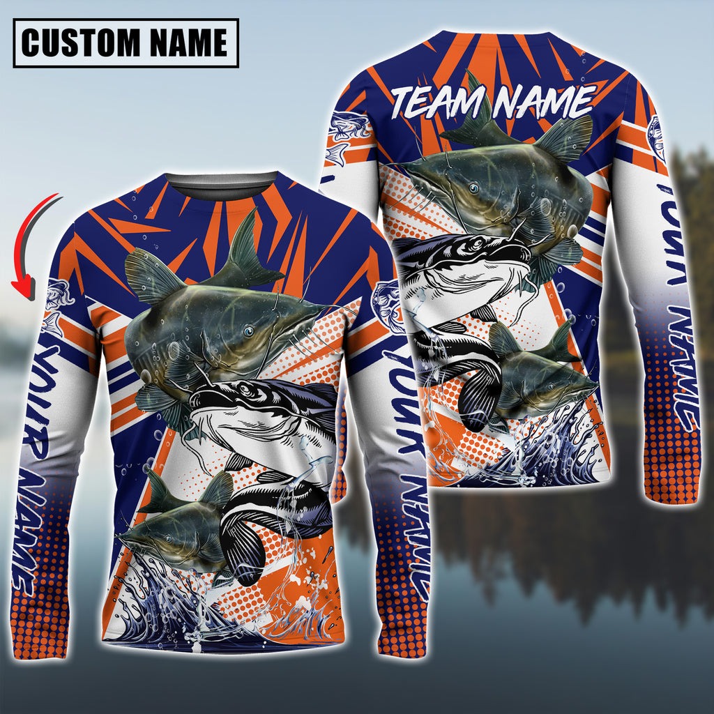 Bluejose Catfish Fishing Ocean Hunter Custom Name &amp; Team Name Shirts