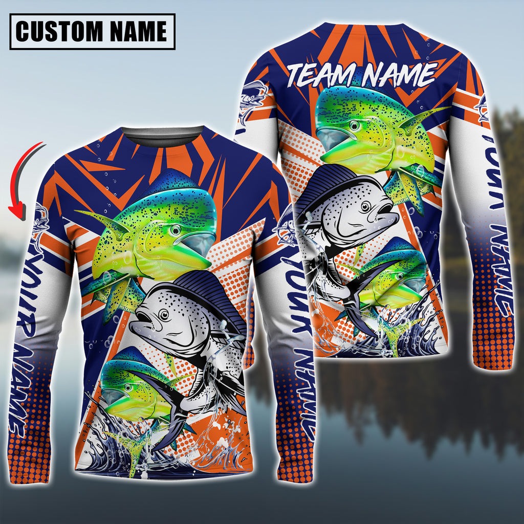 Bluejose Mahi-Mahi Fishing Ocean Hunter Custom Name &amp; Team Name Shirts