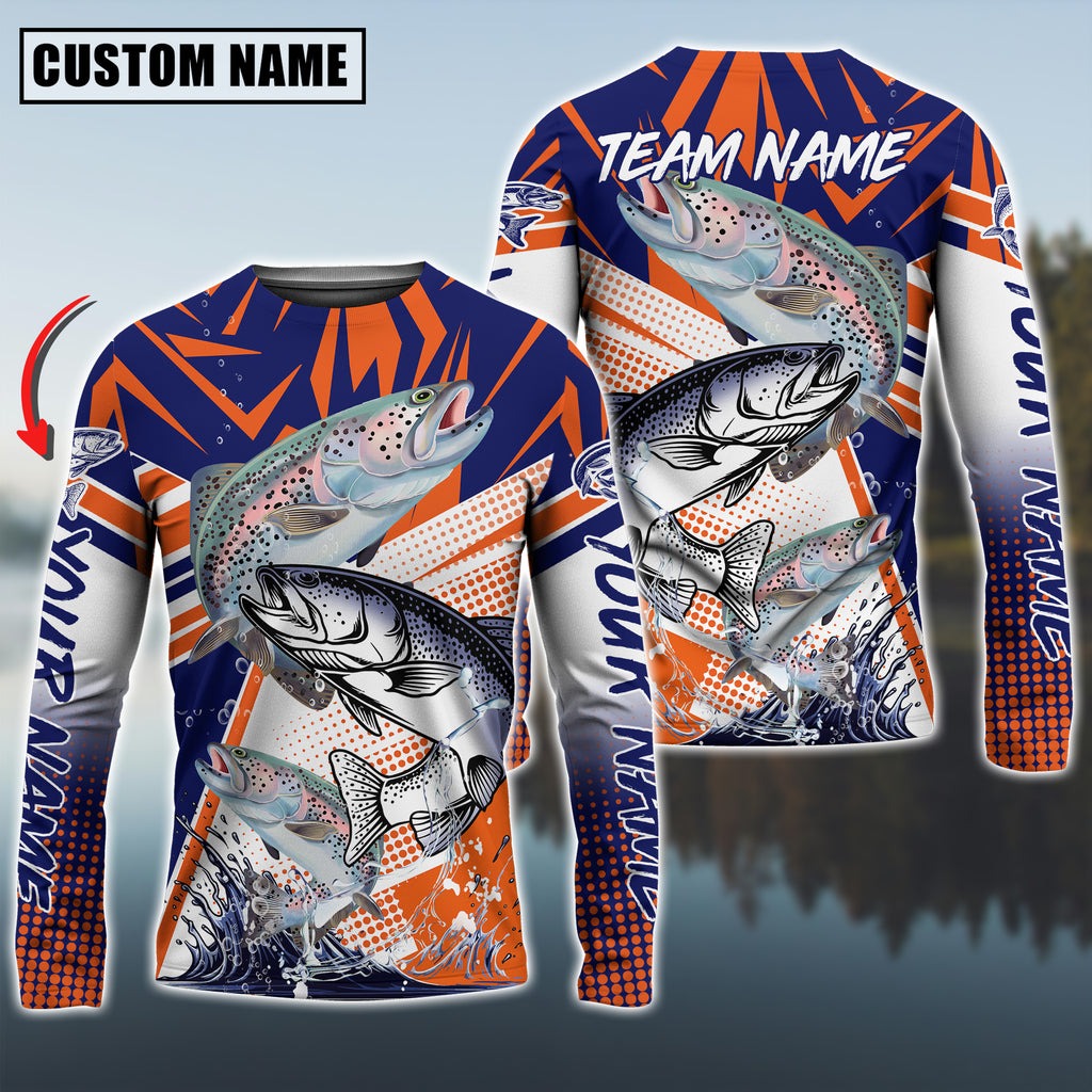 Bluejose Salmon Fishing Ocean Hunter Custom Name &amp; Team Name Shirts