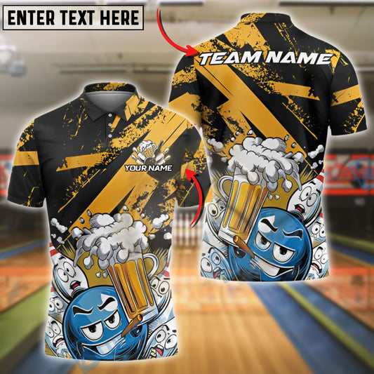 BlueJose Bowling Beer Party Personalized Name, Team Name 3D Shirt
