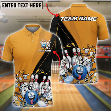 BlueJose Bowling Cartoon Strike Personalized Name, Team Name 3D Shirt