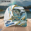 BlueJose Fishing White Hexagon Gold Line Offshore Boat Personalized Name Classic 3D Cap Personalized Cap (13 Breeds)