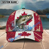 BlueJose Fishing Grunge Canadian Flag Personalized Name Classic 3D Cap Personalized Cap (13 Breeds)