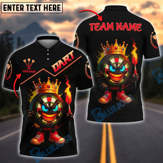 BlueJose Darts Fire King Customized Name, Team Name 3D Shirt (4 Colors)