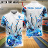 BlueJose Bowling And Pins Glass Broken Customized Name, Team Name 3D Shirt (4 Colors)