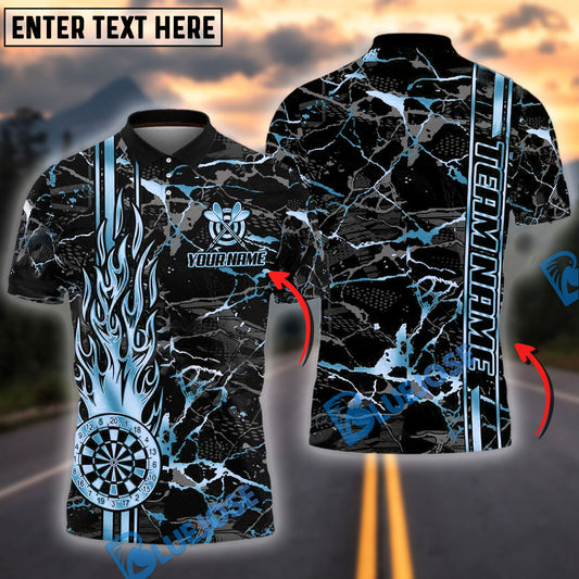 BlueJose Darts Flame Golden Personalized Name, Team Name Shirt (4 Colors)