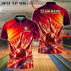BlueJose Bowling Golden Strike Ball & Pins Explosion Customized Name, Team Name 3D Shirt (6 Colors)