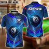 BlueJose Billiards Ball 8 Lightning Pool Personalized Name, Team Name Unisex Shirt (4 Colors)