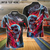 BlueJose Bowling And Pins Flaming Skull Strike Down Customized Name, Team Name 3D Shirt (4 Colors)