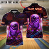 BlueJose Bowling And Pins Neon Monster Customized Name, Team Name 3D Shirt (4 Colors)