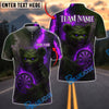 BlueJose Darts Dark Bear with Flaming Dartboard Customized Name, Team Name 3D Shirt (4 Colors)