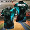 BlueJose Bowling And Pins Dark Bear with Fiery Ball Customized Name, Team Name 3D Shirt (4 Colors)