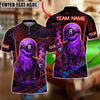 BlueJose Billiards 8 Ball Neon Monster Smoke Personalized Name, Team Name Unisex Shirt (4 Colors)