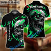BlueJose Billiards Ball 8 Flame Skull Personalized Name Shirt (4 Colors)