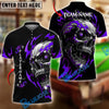 BlueJose Billiards Ball 8 Flame Skull Personalized Name Shirt (4 Colors)