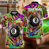 BlueJose Billiards Ball 8 Pool Graffiti Pattern Personalized Name Shirt (4 Colors)