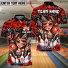 BlueJose Bowling And Pins Cute Leopard Girl Strike Graffiti Style Customized Name, Team Name 3D Shirt (6 Colors)